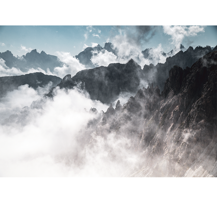 Dağ duvar resim majestik zirve silueti - TenStickers