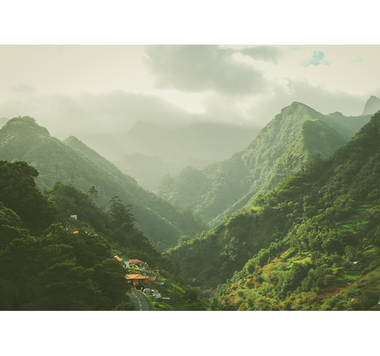 Manzara duvar resim dağ vadisi manzarası - TenStickers