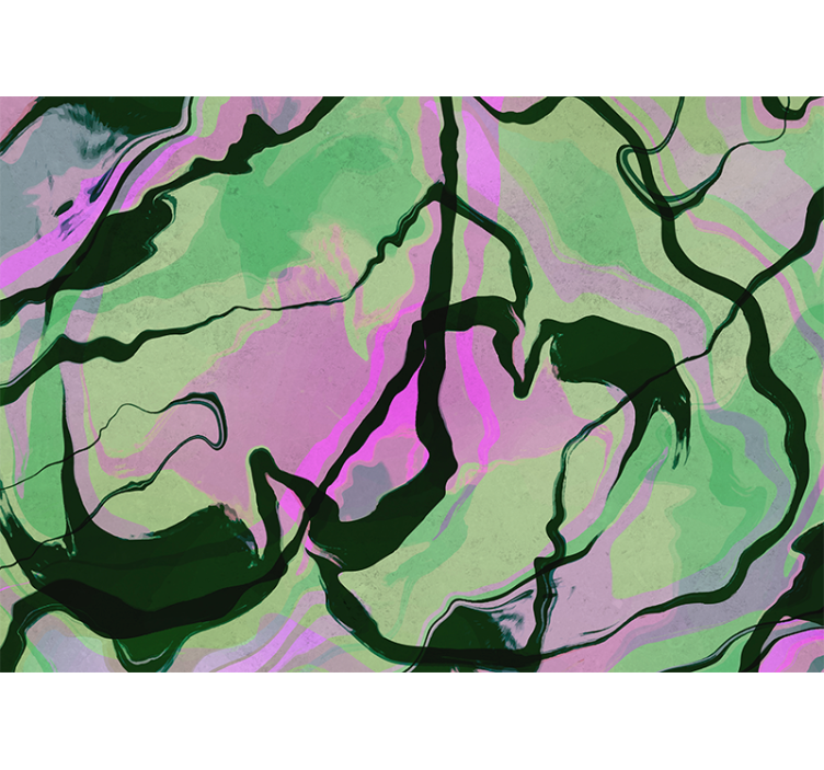 Askeri yeşil ve pin mermer tasarım duvar resmi - TenStickers