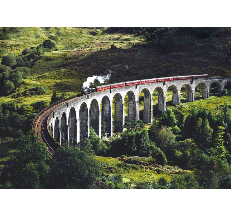 Şehir ve ülke duvar resmi - İkonik demiryolu köprüsü - TenStickers