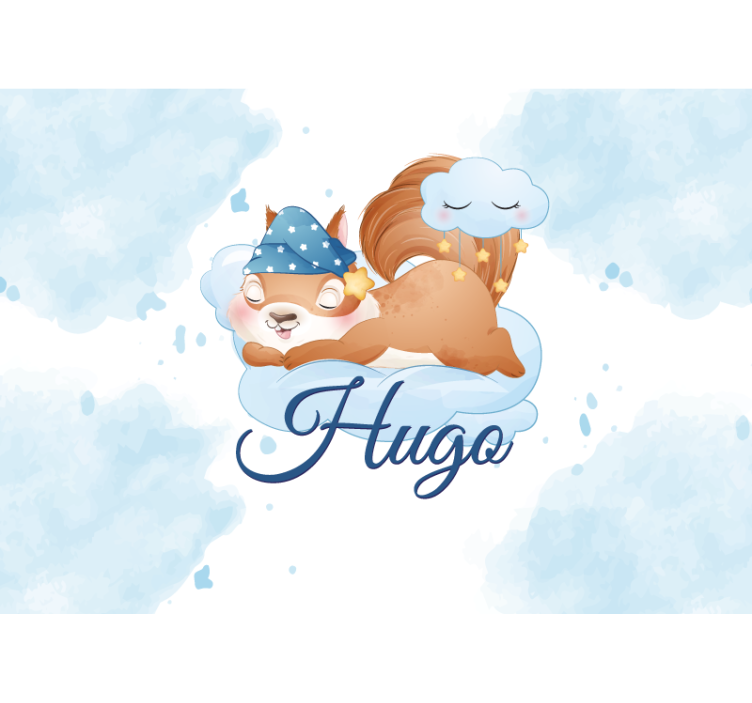 Kreş duvar resmi uykulu sincap hayalleri - TenStickers