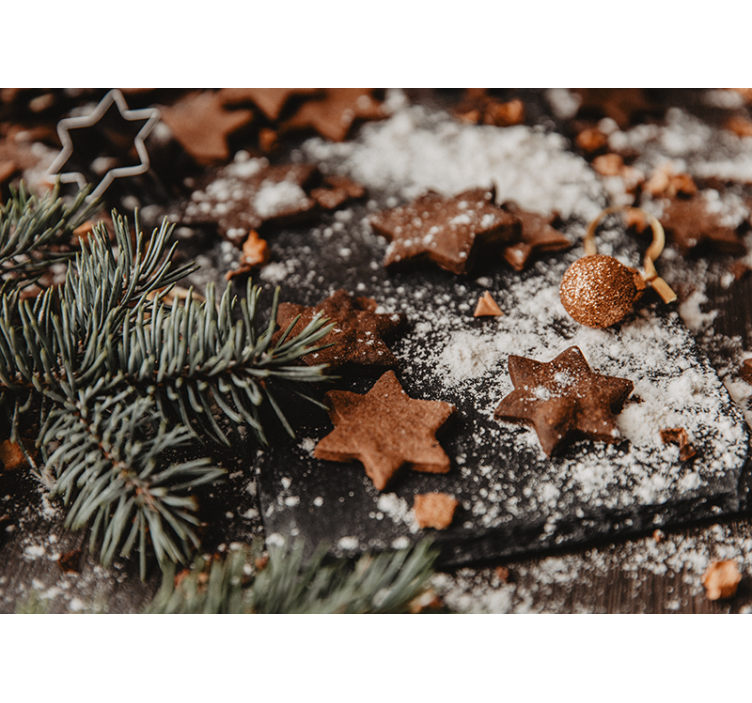 Noel duvar reslim Şenlikli zencefilli yıldızlar - TenStickers