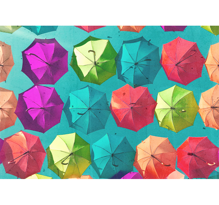 çeşitli renkli şemsiyeler dekor duvar kağıdı - TenStickers