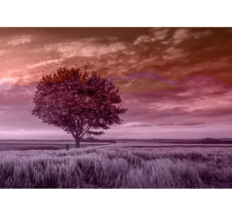 Pembe ağaç manzarası genç duvar resimleri - TenStickers