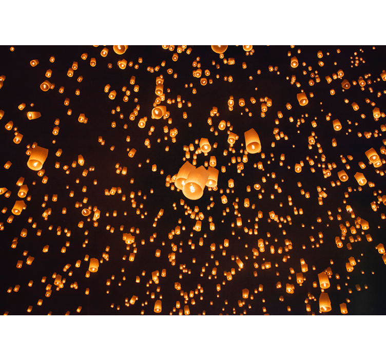 Yüzen fenerler festivali giriş koridor duvar reslim - TenStickers