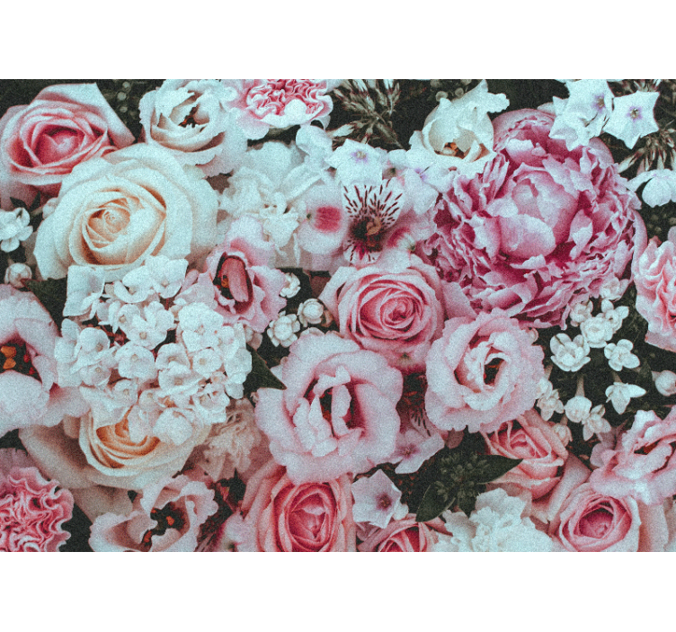 Farklı boyutlarda açık pembe gül duvar kağıdı - TenStickers