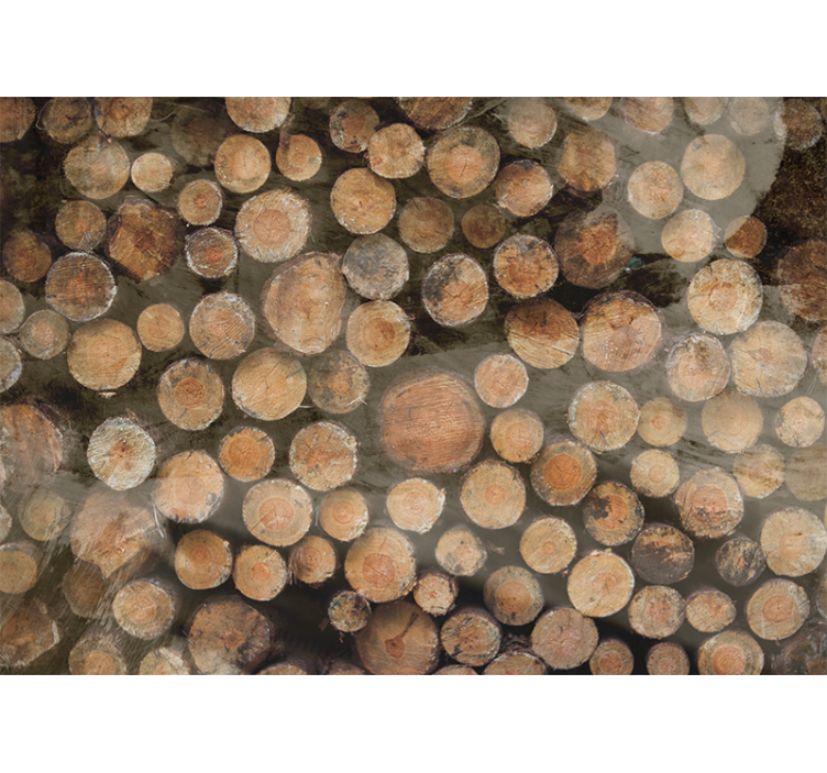 Farklı boyut ve tonlarda ahşap kesme duvar resmi - TenStickers