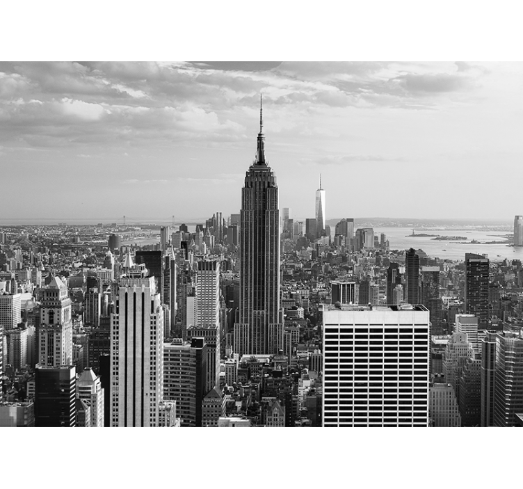 Panoramik siyah beyaz new york duvar resmi - TenStickers
