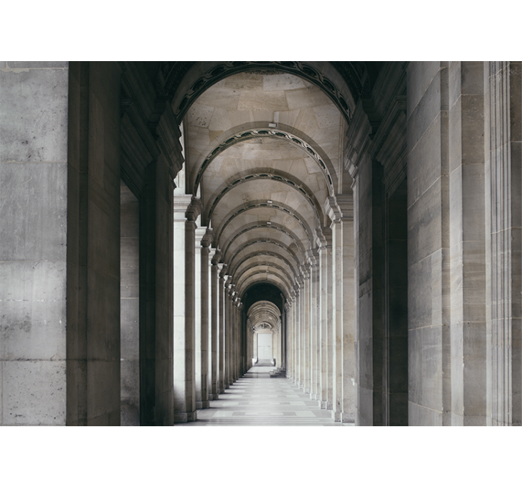 Antik beton kemerler derinlik 3d duvar kağıdı - TenStickers