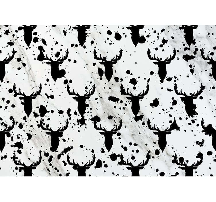 Hayvan duvar resim - geyik silüet deseni - TenStickers