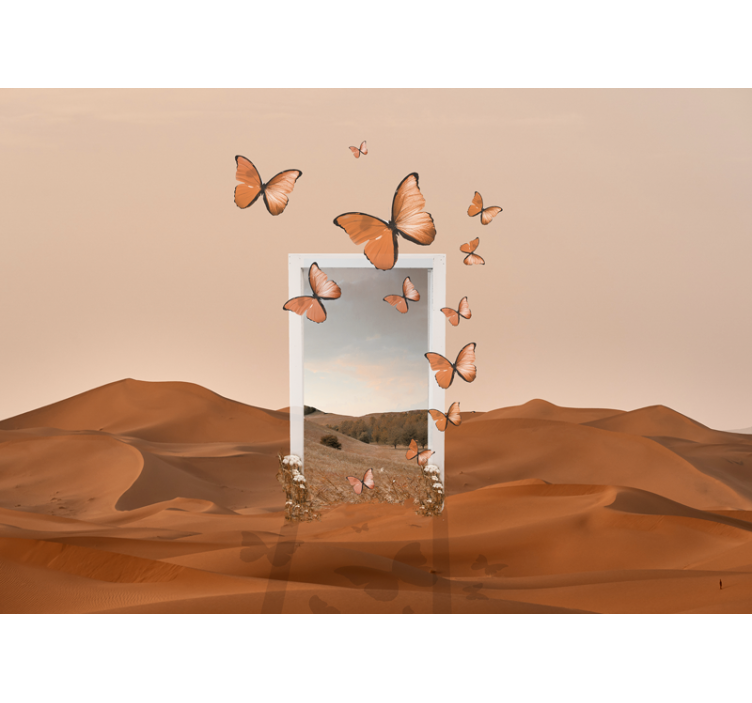 Gerçeküstü çöl manzarası klasik sanat duvar kağıdı - TenStickers