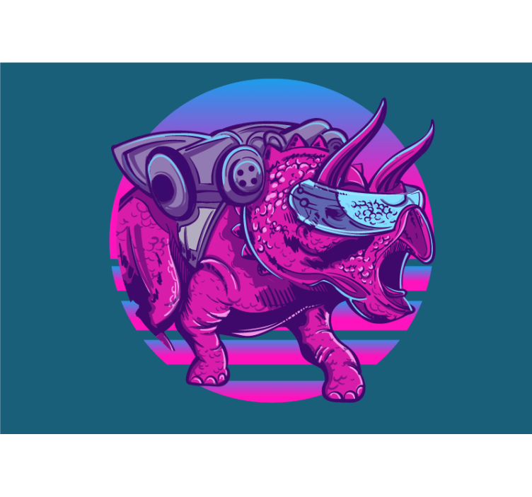 Hayvan duvar resmi futuristik triceratops - TenStickers