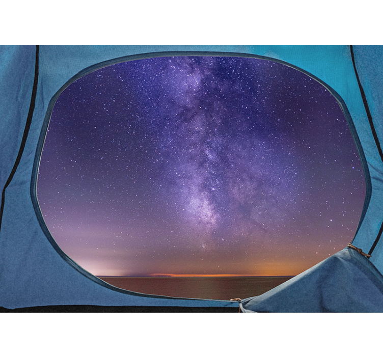 Pencere mor gökyüzü sazan 3d duvar kağıdı - TenStickers