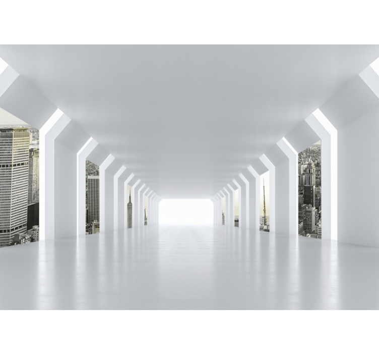 Şehir ve ülke duvar resmi gelecek Şehir manzarası - TenStickers