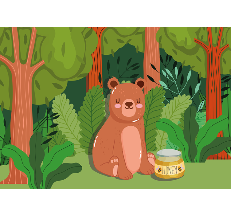 Çocuk odası duvar reslim sevimli ayı tablosu - TenStickers