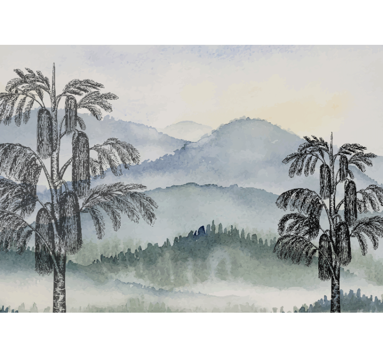 Mürekkep boyama çağdaş sanat koridor duvar resmi - TenStickers