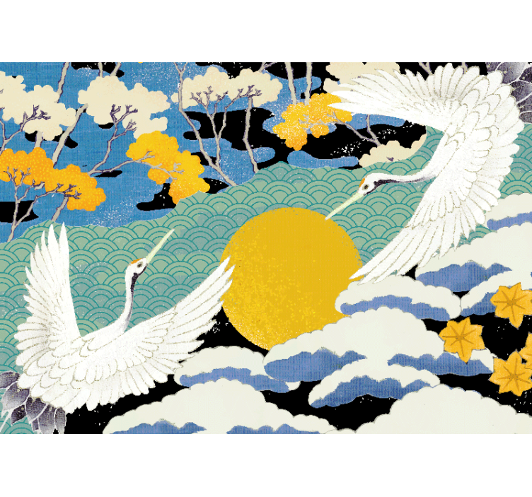 Vinçler ve güneş doğa duvar resim - TenStickers