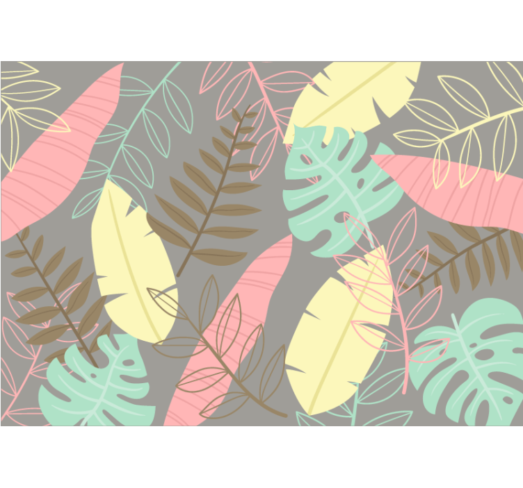 İskandinav tarzı soyut tropikal duvar resmi - TenStickers