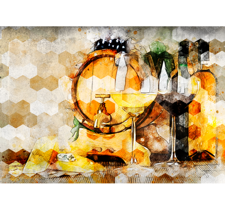 Müzik temalı duvar resmi Şarap fıçısı sanatı - TenStickers