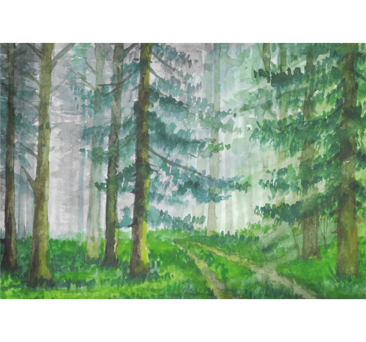 Orman duvar resim - orman yolu detayı - TenStickers