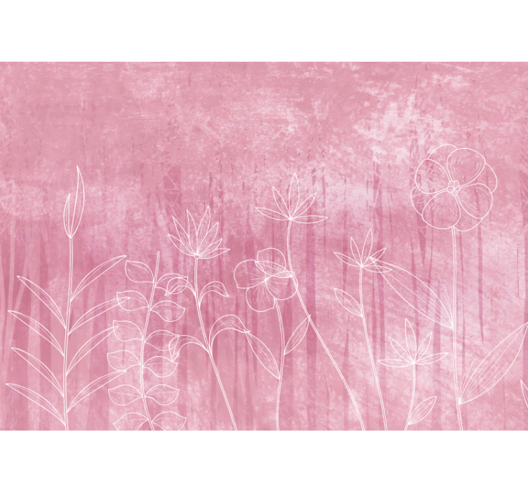 Çiçek duvar resim - zarif Çiçek silueti - TenStickers