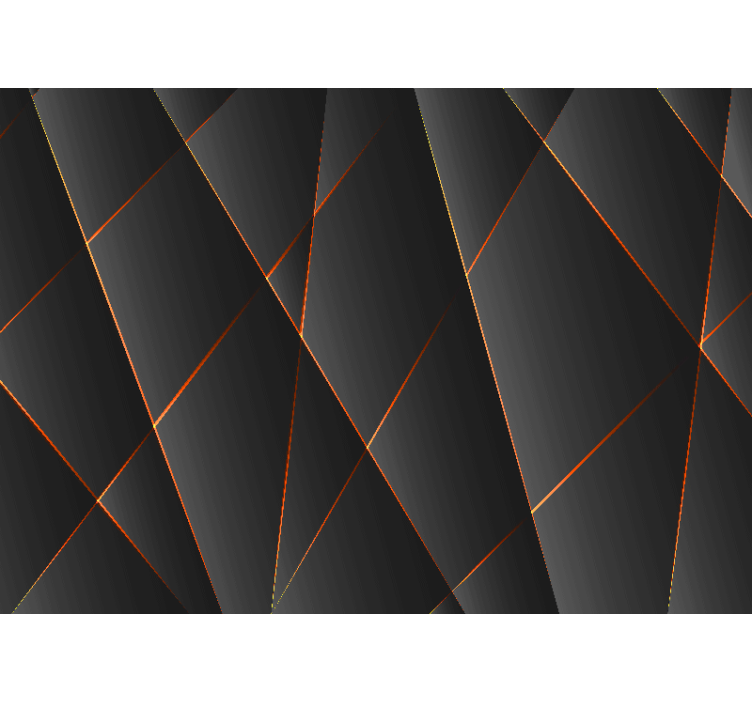 Siyah geometrik efekt 3d duvar kağıdı - TenStickers