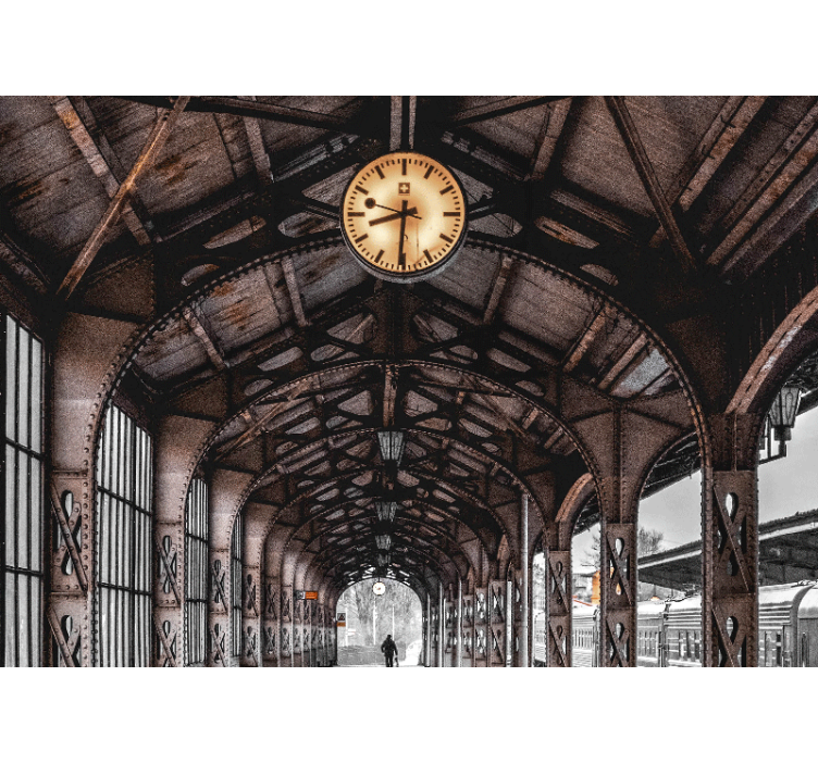 Şehir ve ülke duvar resmi clocked station archway - TenStickers