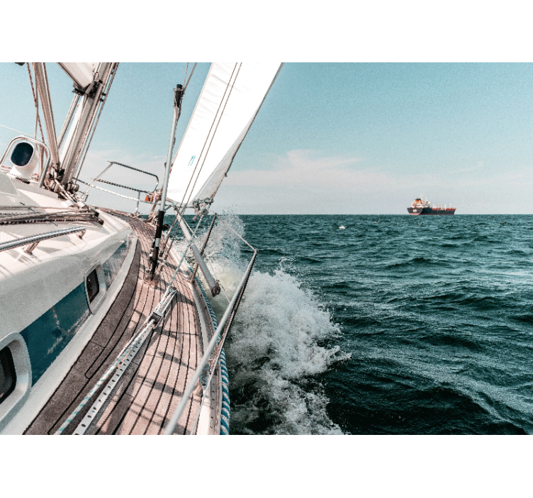 Deniz yat efekti 3d duvar kağıdı - TenStickers