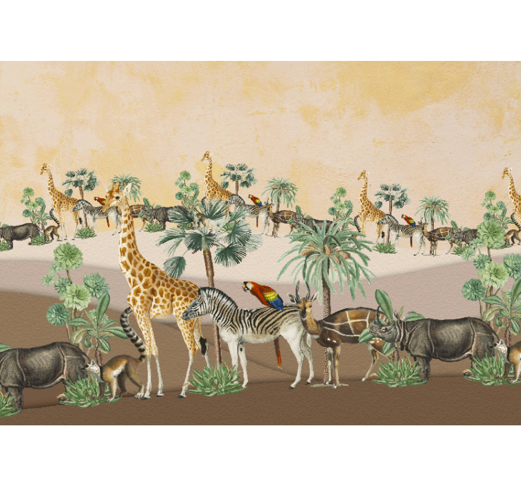 Afrika tarzı duvar resmi - safari yaban hayatı manzarası - TenStickers
