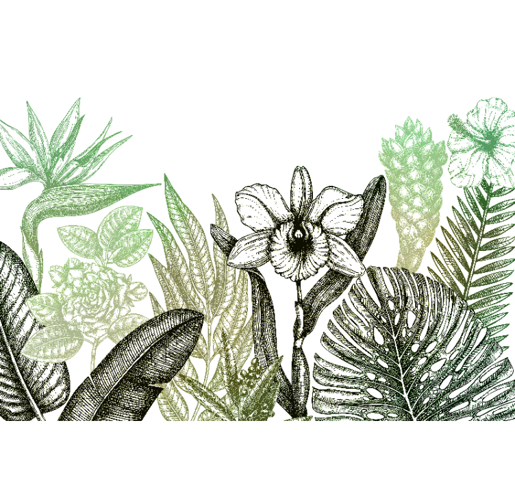 Çiçek duvar resim botanik Çiçek tasarımı - TenStickers