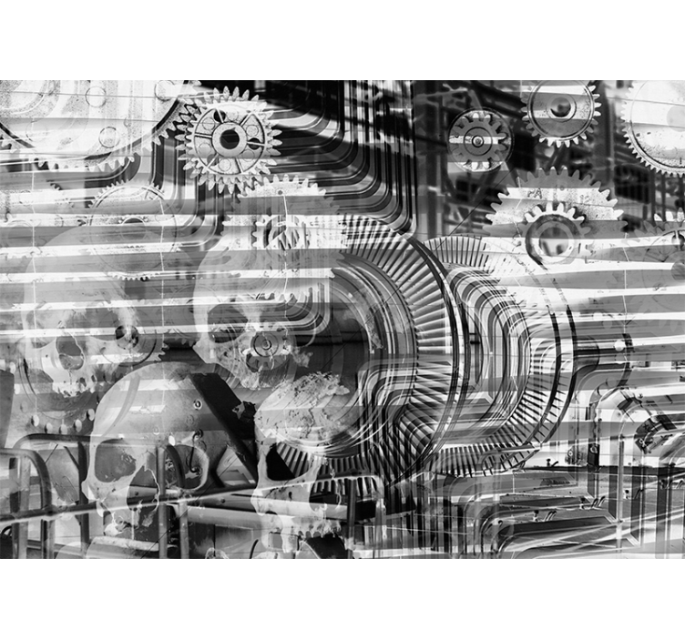 Soyut duvar resim - mekanik İskelet desenleri - TenStickers