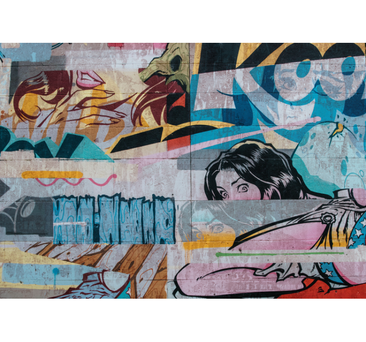 Orijinal renkli grafiti kentsel sanat duvar resmi - TenStickers