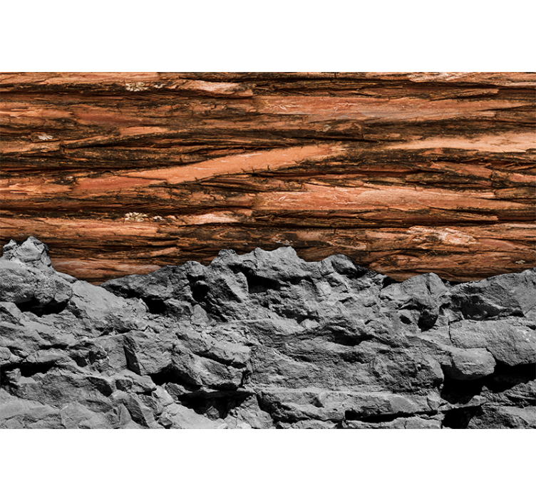 Toprak dokulu katmanlar oturma odası duvar reslim - TenStickers