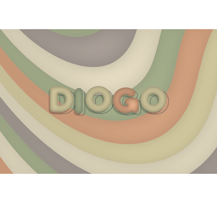 Isimli kavisli çizgiler çocuk odası duvar reslim - TenStickers