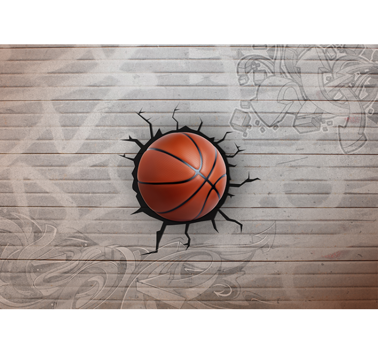 Basketbol grafiti 3d duvar kağıdı - TenStickers