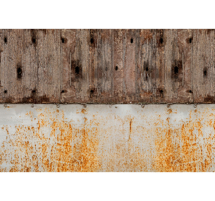 Metal ve ahşap kırpma doku ve desen duvar halısı - TenStickers