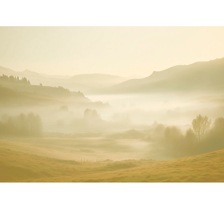 Bej ve buğulu görünümler dağ duvar halısı - TenStickers