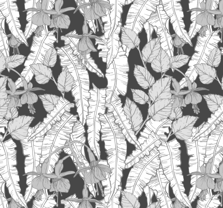 Gri yağmur ormanı tasarımı ofis duvar reslim - TenStickers