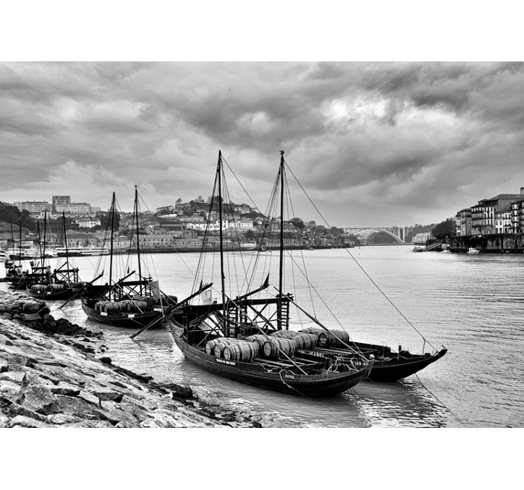 Oporto gri terazi şehirler ve ülkeler duvar resim - TenStickers