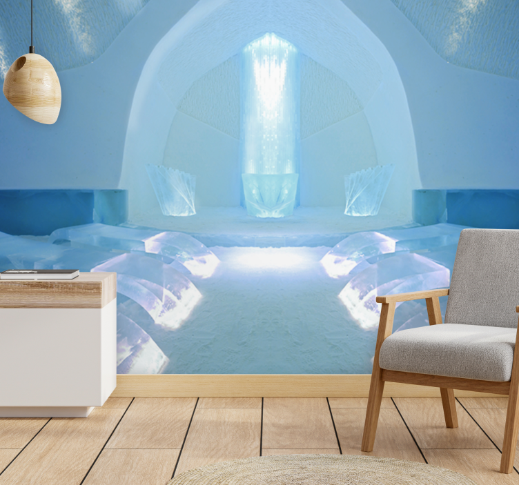 3d iglo tüneli doku duvar kağıdı - TenStickers