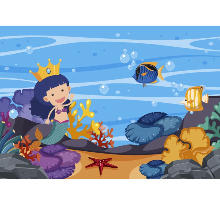 Duvar resmi çocuklar için denizkızı - TenStickers
