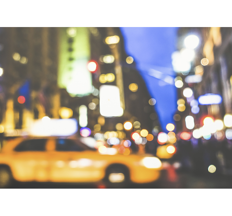 Yoğun kent gecesi şehir ve ülke duvar resim - TenStickers