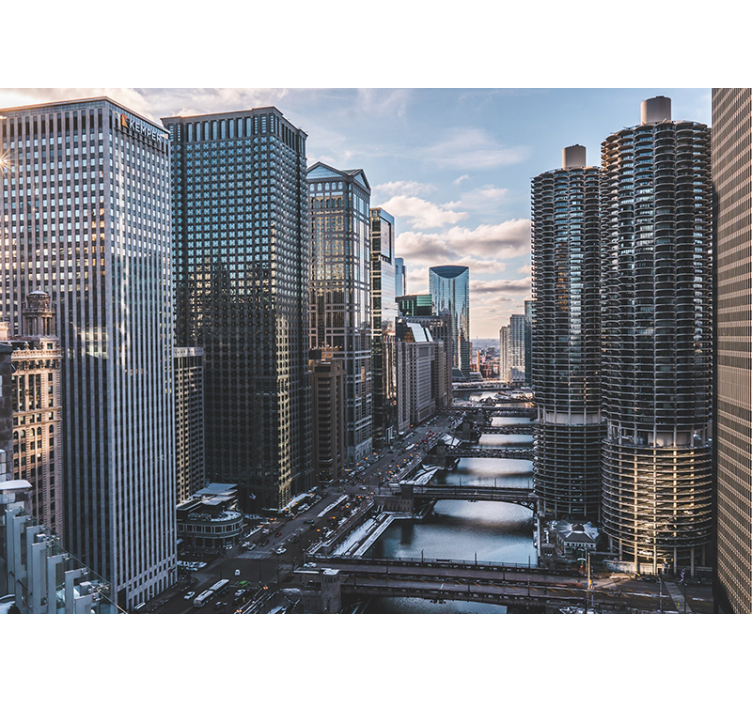 Chicago silueti duvar resmi - TenStickers