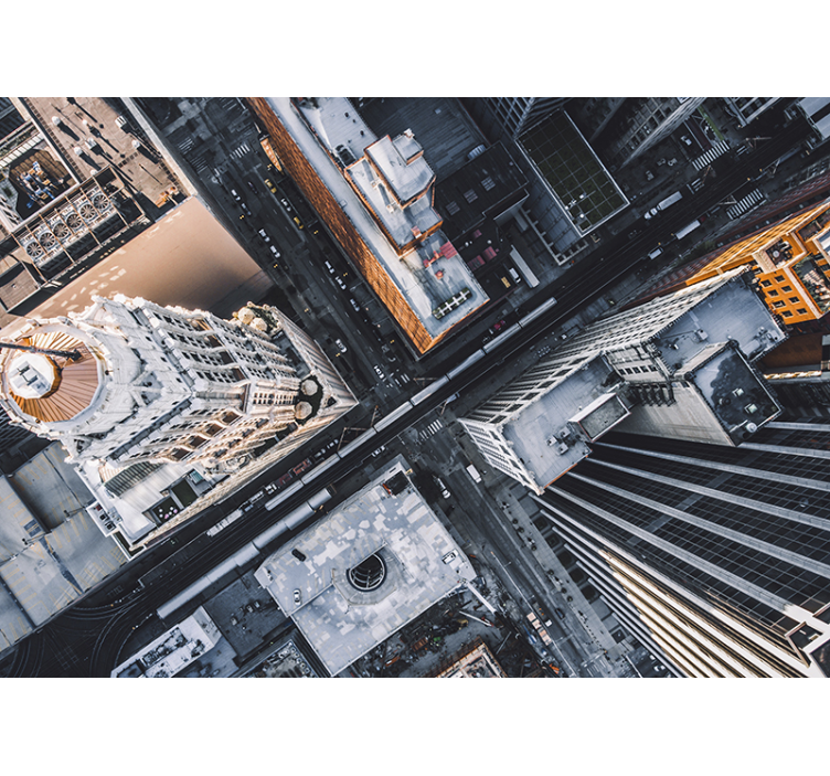 Şehir ve Ülke duvar resim - hava manzarası görünümü - TenStickers