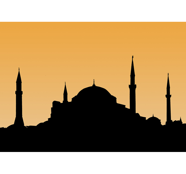 Türkiye eski town silouet duvar resmi - TenStickers