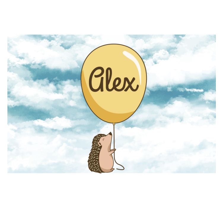 Balonlu kirpi ve yatak odası duvar resimleri - TenStickers