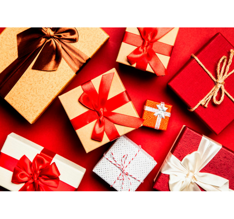 Hediye kutuları paketi salonu fotoğraf duvar kağıdı - TenStickers