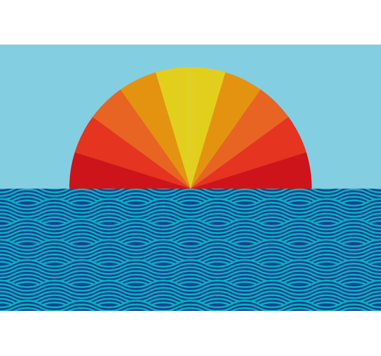 Vintage gün batımı manzara duvar resimleri - TenStickers