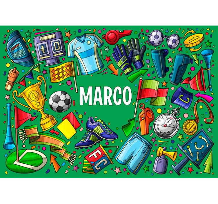 Isim özel duvar resmi ile futbol tutkusu - TenStickers