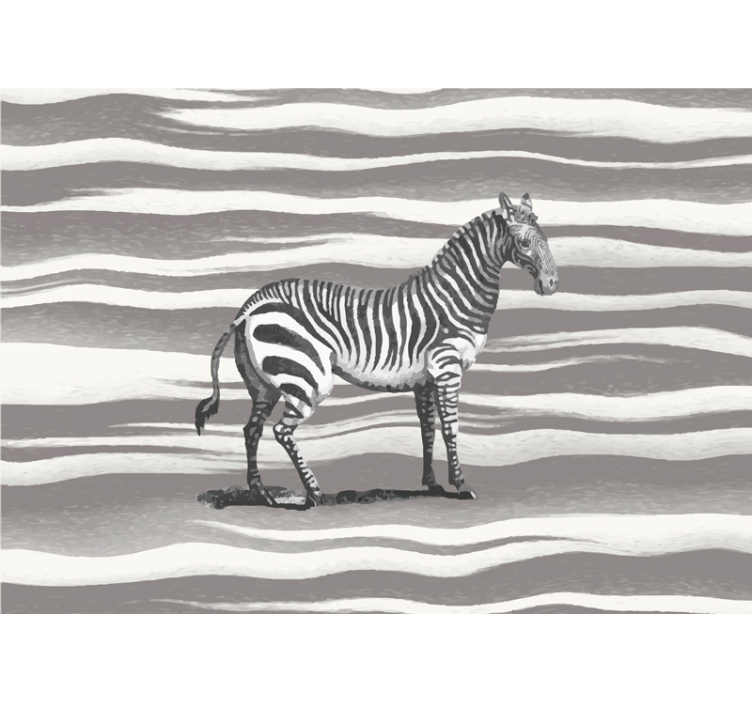 Vintage zebra illüstrasyon duvar resmi - TenStickers